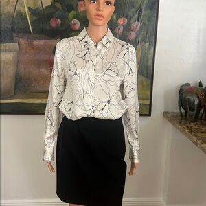 St. John silk blend floral blouse